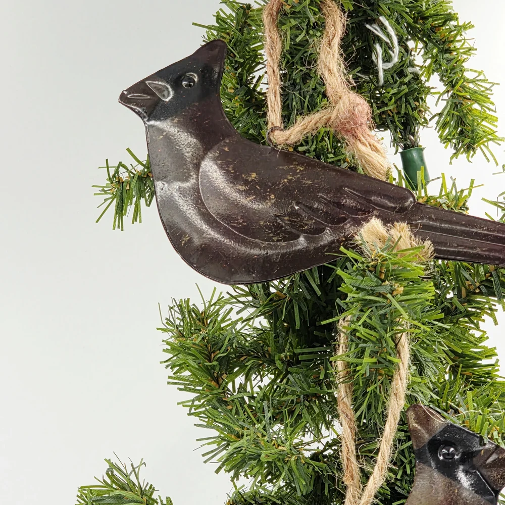 Brown Bird Ornaments on Green Holiday‎ Tree